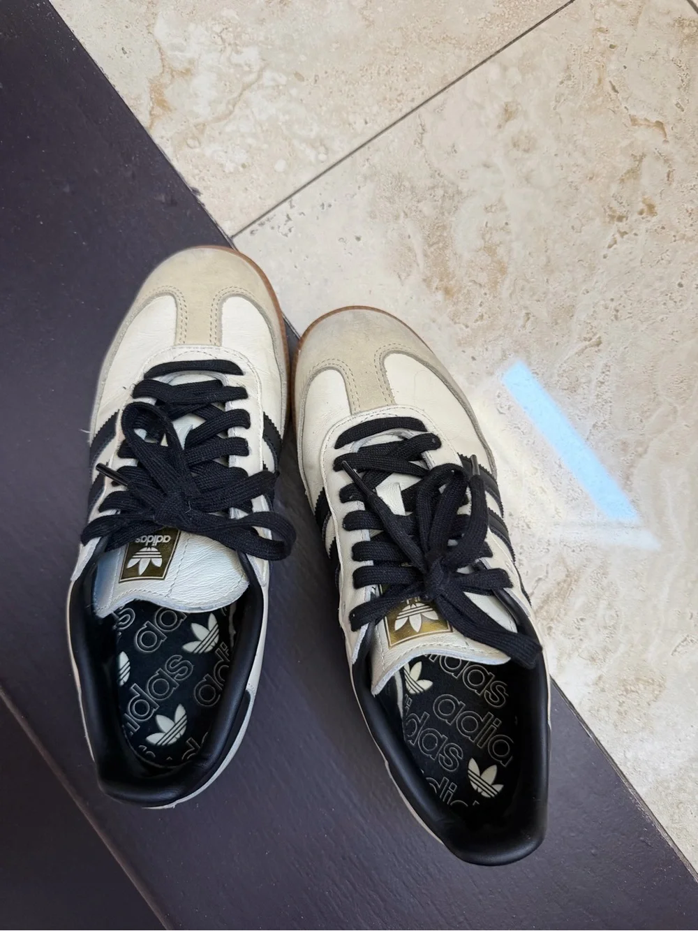 adidas Cream and Black Women's Athletic Shoes
